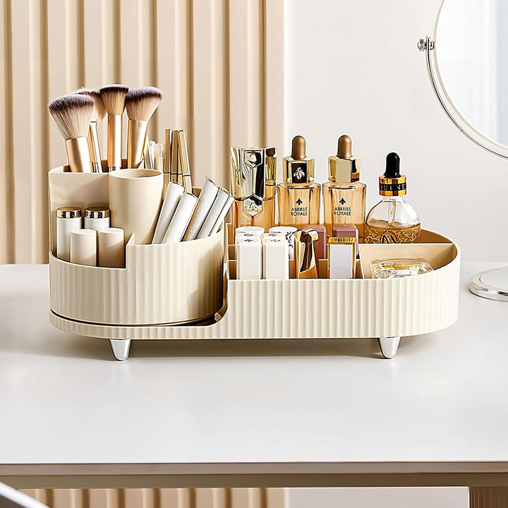 Cinnani Make Up Kosmetik Organizer, 360° Drehbarer Beauty Organizer, Multifunktionale Kosmetikaufbew