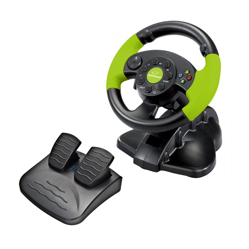 Esperanza HIGH OCTANE XBOX-Edition Gaming Lenkrad mit Gas- und Bremspedal für XBOX 360, Playstation
