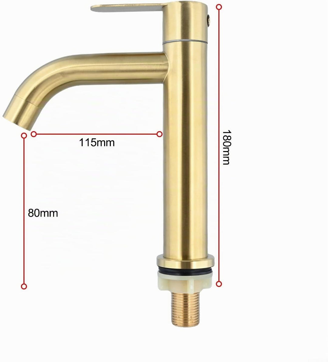 Waschbeckenarmatur, gebürsteter Edelstahl, goldfarben, 23-28 mm, Befestigungslöcher für Waschbecken