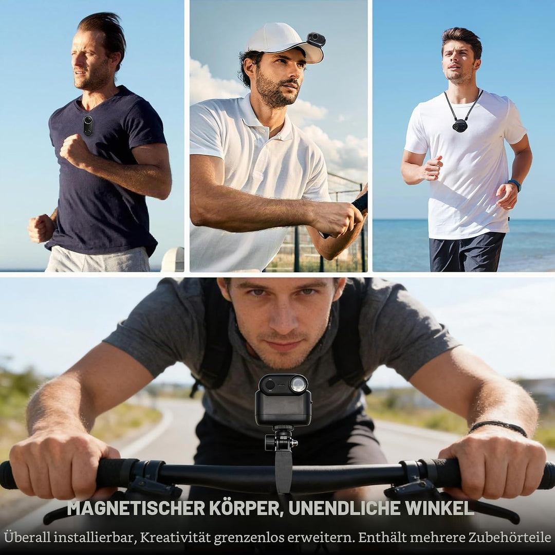 OBEST Action Cam 4K 30FPS Wasserdicht 10m WiFi Action Kamera 64GB Mini Bodycam Körperkamera Bildstab