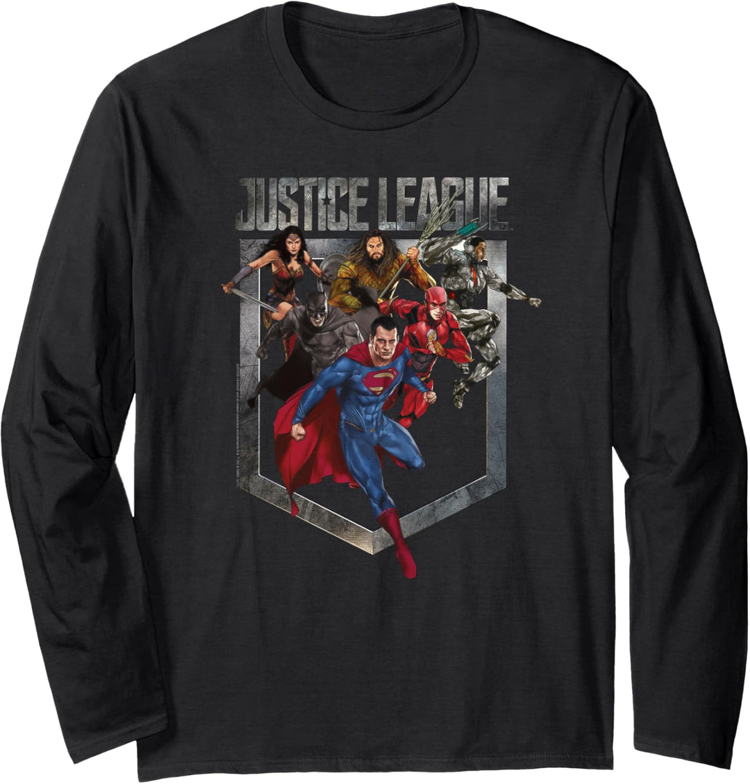 Justice League Movie Charge Langarmshirt