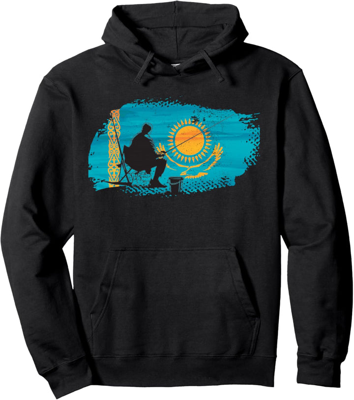 Kasachstan Flagge für Kasache Fischer Pullover Hoodie