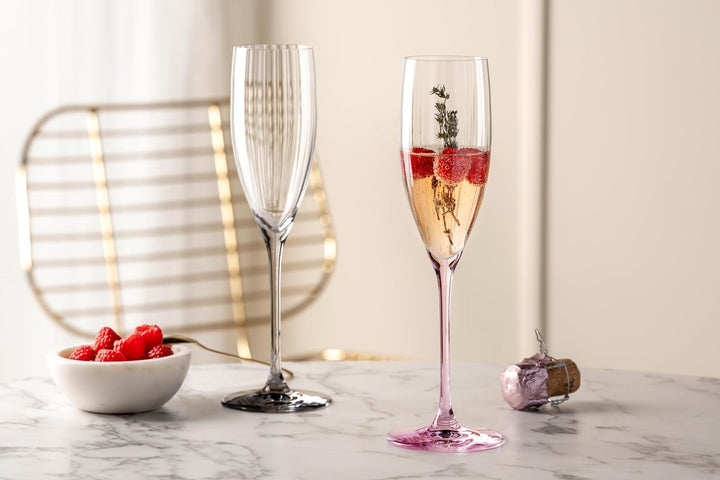 Leonardo Poesia Sektglas 6er Set, spülmaschinengeeignetes Champagnerglas, Höhe 25 cm, 250 ml, grau,