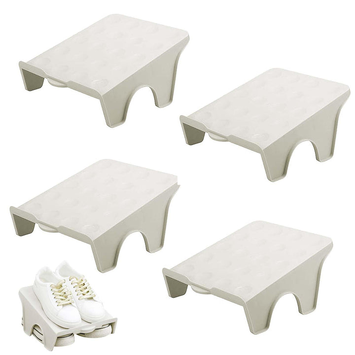Schuhschlitze Organizer, 4 Stück Schuh Organizer Stapelbar, Rutschfest Schuhe Schrank Schuhorganizer