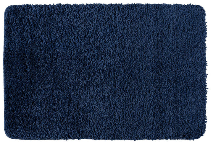 WENKO Badteppich Belize Marine Blue, 60 x 90 cm - Badematte, sicher, flauschig, fusselfrei, Polyeste
