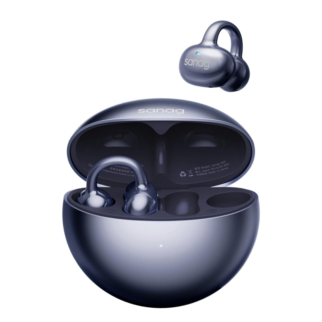 SANAG S6S Open Ear Clip On Kopfhörer, Headphone Kabellos Bluetooth 5.3 mit Mikrofon, IPX4 Wasserdich