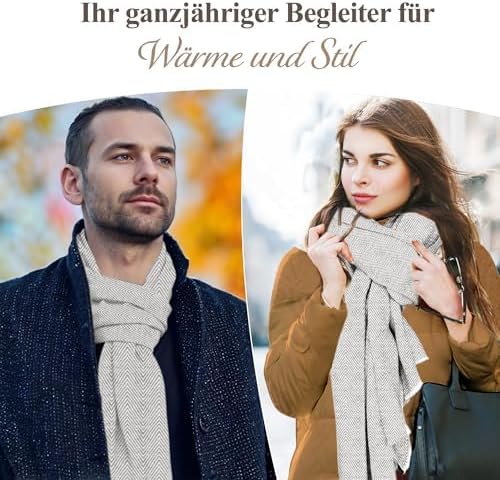 yanopurna Unisex-Kaschmirschal – Handgewebte Stola Aus 100% Kaschmirwolle – Warmer Wickelschal, Hals