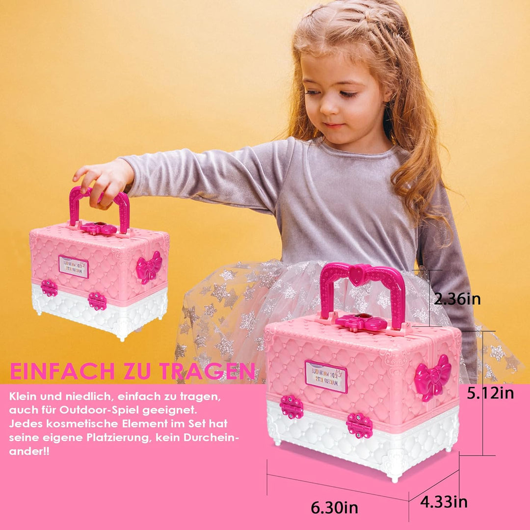 Kinderschminke Set Mädchen Schminkkoffer Mädchen - 54 PCS Waschbar und Sicher Kinder Schminkset , Pr