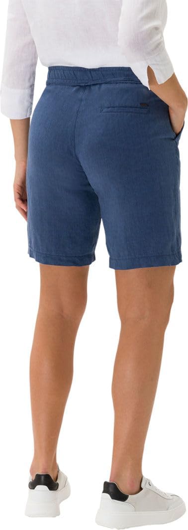 BRAX Damen Style Mel B Bermuda Pure Linen Jeans-Shorts 31W / 32L Indigo, 31W / 32L Indigo