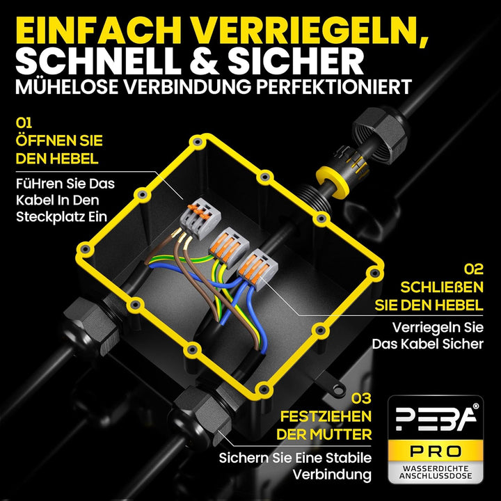 PEBA Wasserdicht Abzweigdose Erdkabel Kabelverbinder IP68 Verteilerdose steckdose aussen verteiler 4
