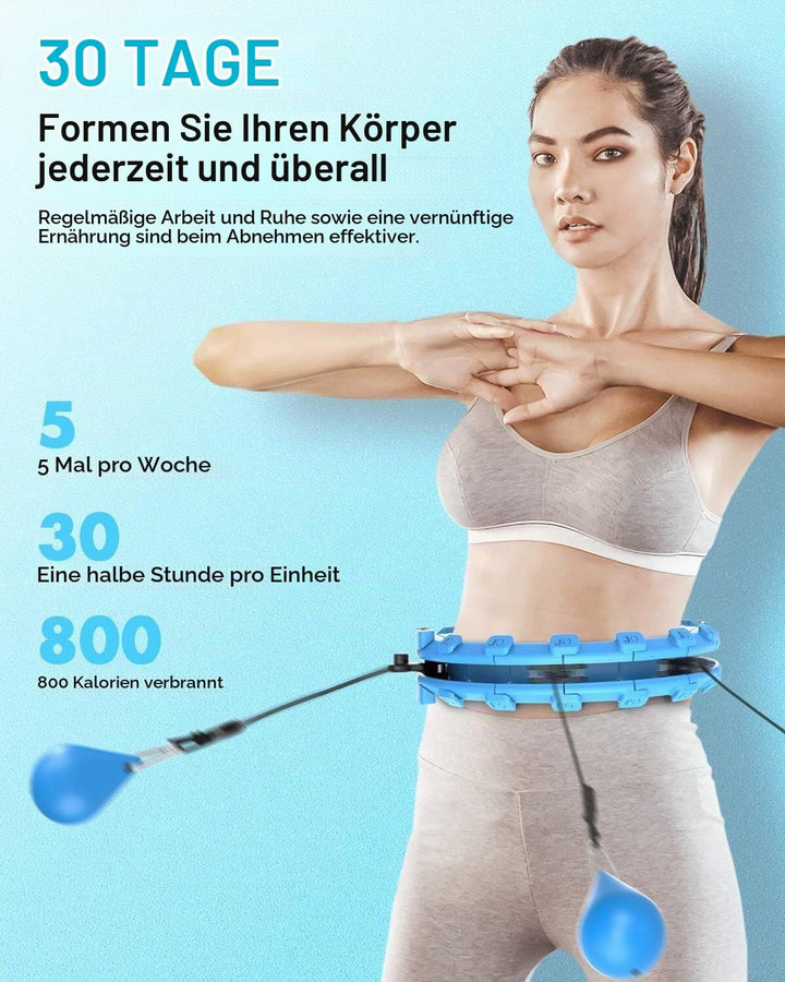 Smart Hula-Hoop-Reifen einstellbar zum Trainieren, Fitness Bauchtrainer Gymnastikreifen - SPINSLIM B