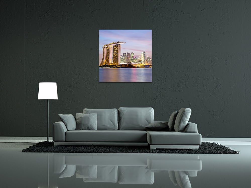 Bilderdepot24 Bild auf Leinwand | Singapur - Skyline II in 80x80 cm als Wandbild | Wand-deko Dekorat