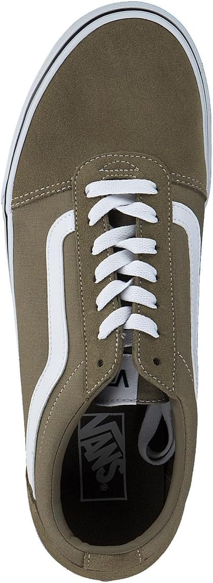 Vans Herren Ward Sneaker 42 EU Suede Canvas Olive White, 42 EU Suede Canvas Olive White