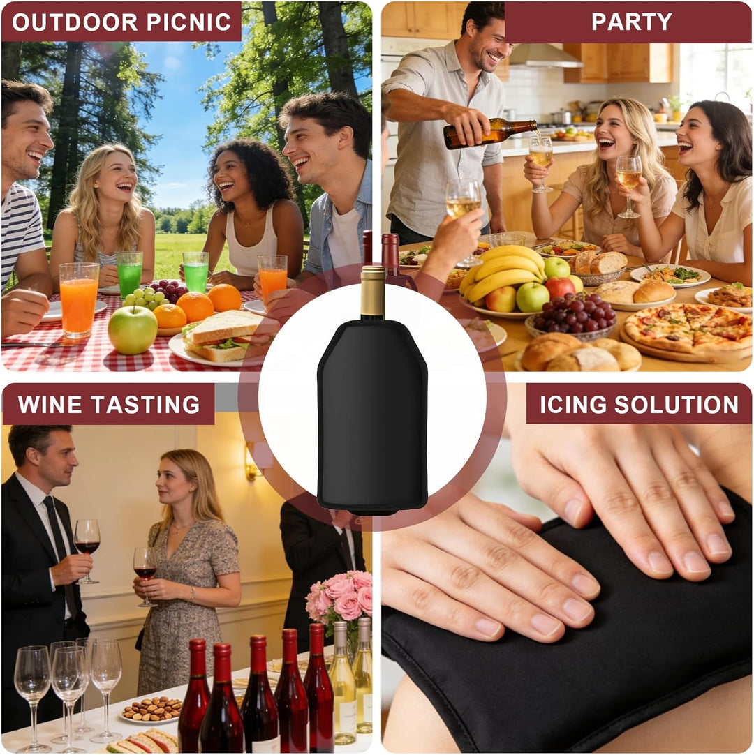 Weinkühler Manschette 2er Set Kühlhülle für Weinflaschen Kühlmanschette für Wein &amp; Sekt, Flaschenküh
