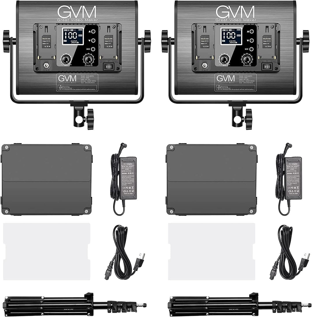 GVM LED Videoleuchte RGB, 50W APP-Steuerung RGB Videolicht LED Dauerlicht mit 8 Lichteffektszenen, 3