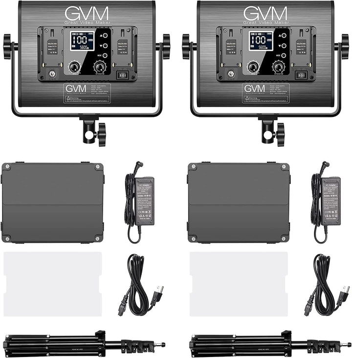 GVM LED Videoleuchte RGB, 50W APP-Steuerung RGB Videolicht LED Dauerlicht mit 8 Lichteffektszenen, 3