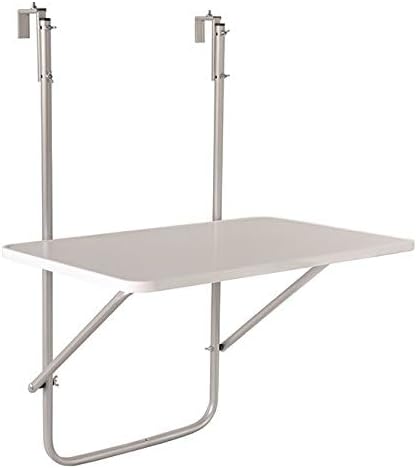 Dajar Patio Balkonhängetisch Klappbar40 x 60 cm Balkontisch zum Einhängen Kleintisch weiss