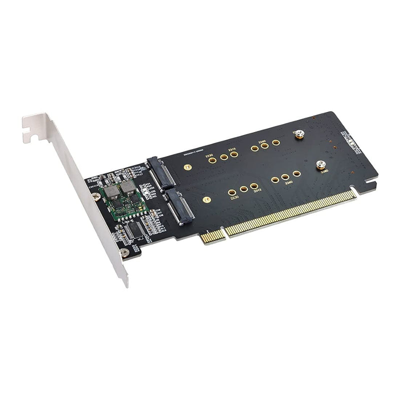 CY M.2 NVME Gen 3.0 Adapter Dual 2X NVME M.2 AHCI zu PCIE Express 3.0 Gen3 X8 X16 RAID-Kartenadapter