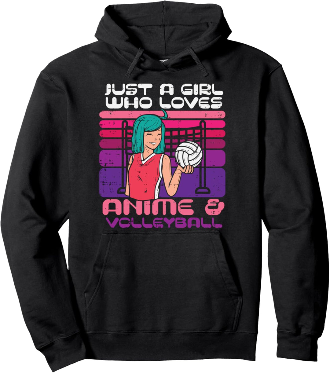Girl Who Loves Anime Volleyball Player Otaku Girls Women Pullover Hoodie