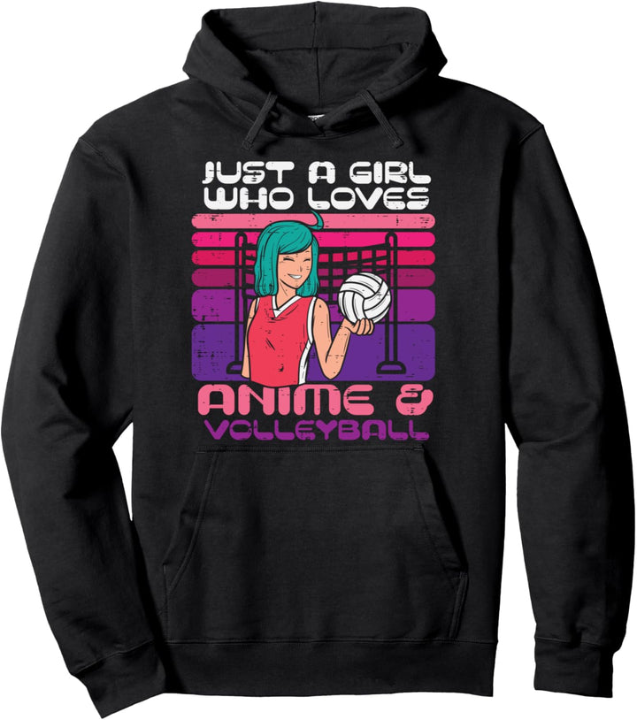 Girl Who Loves Anime Volleyball Player Otaku Girls Women Pullover Hoodie