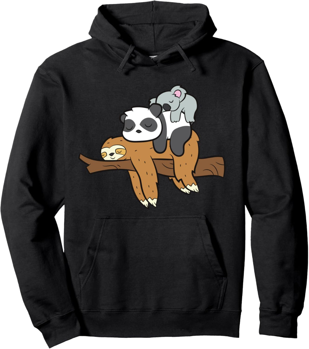 Schlafendes Koala Faultier Panda müde schlafendes Faultier Koala Panda Pullover Hoodie