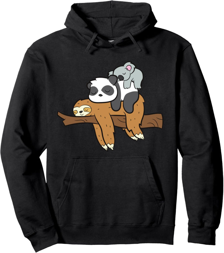 Schlafendes Koala Faultier Panda müde schlafendes Faultier Koala Panda Pullover Hoodie