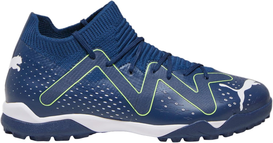 PUMA Unisex Kinder Future Match Tt + Mid Jr Fussballschuh 35.5 EU Persisches Blau Puma Weiss Pro Grü