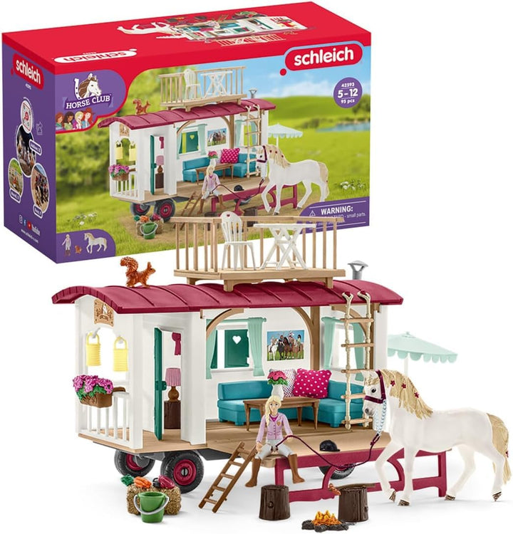schleich 42593 Wohnwagen für geheime Club-Treffen, für Kinder ab 5-12 Jahren, HORSE CLUB - Spielset
