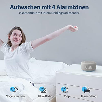 Buffbee Radiowecker für das Schlafzimmer - Hochwertiger Sound und nach oben gerichteter Lautsprecher