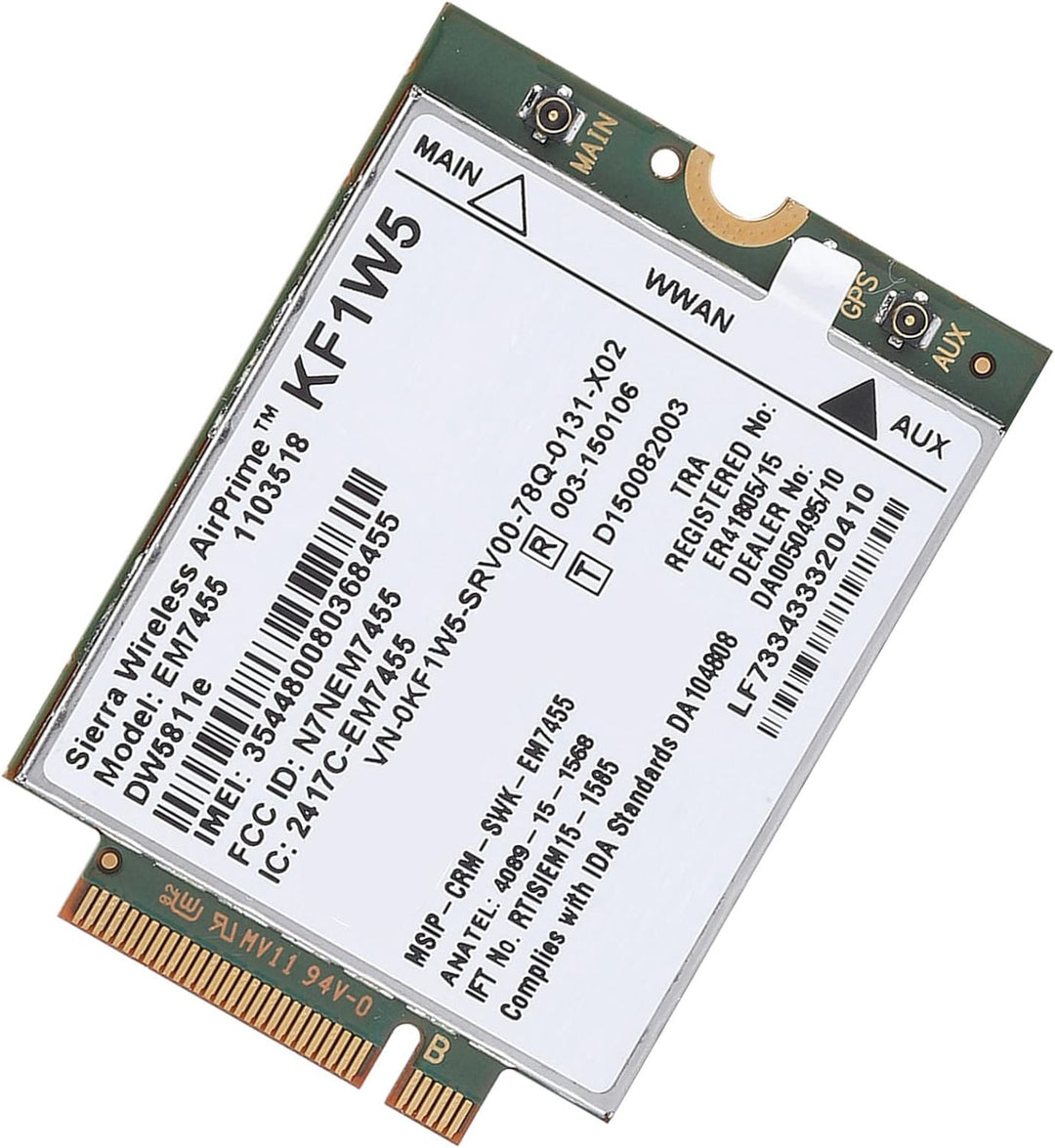 Lazmin 4G LTE WWAN NGFF-Kartenmodul, kabelloses EM7455-Netzwerkadapter-Kartenmodul für Dell DW5811e