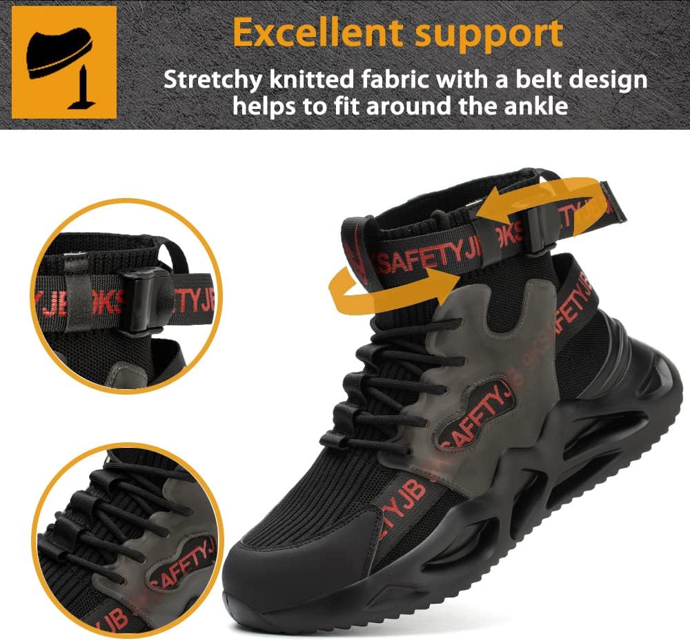 Nasogetch Arbeitsschuhe Herren Damen Sicherheitsschuhe Leicht Atmungsaktiv rutschfest Sportlich Stah