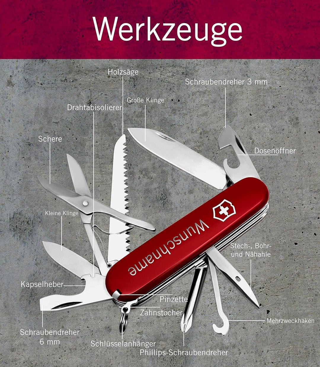Victorinox Fieldmaster Taschenmesser mit Gravur I Geschenk für Männer zum Geburtstag I Messer , Schw