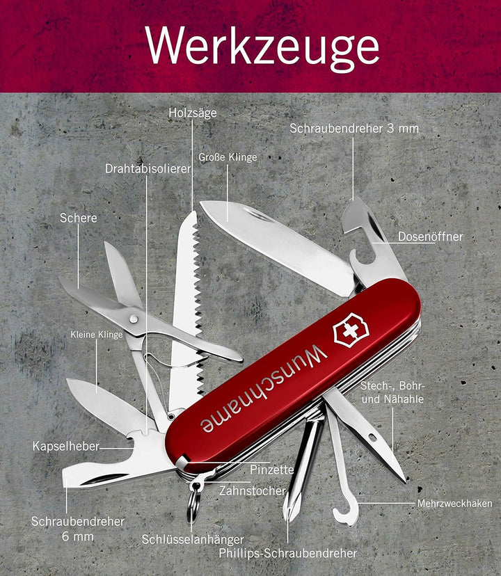 Victorinox Fieldmaster Taschenmesser mit Gravur I Geschenk für Männer zum Geburtstag I Messer , Schw