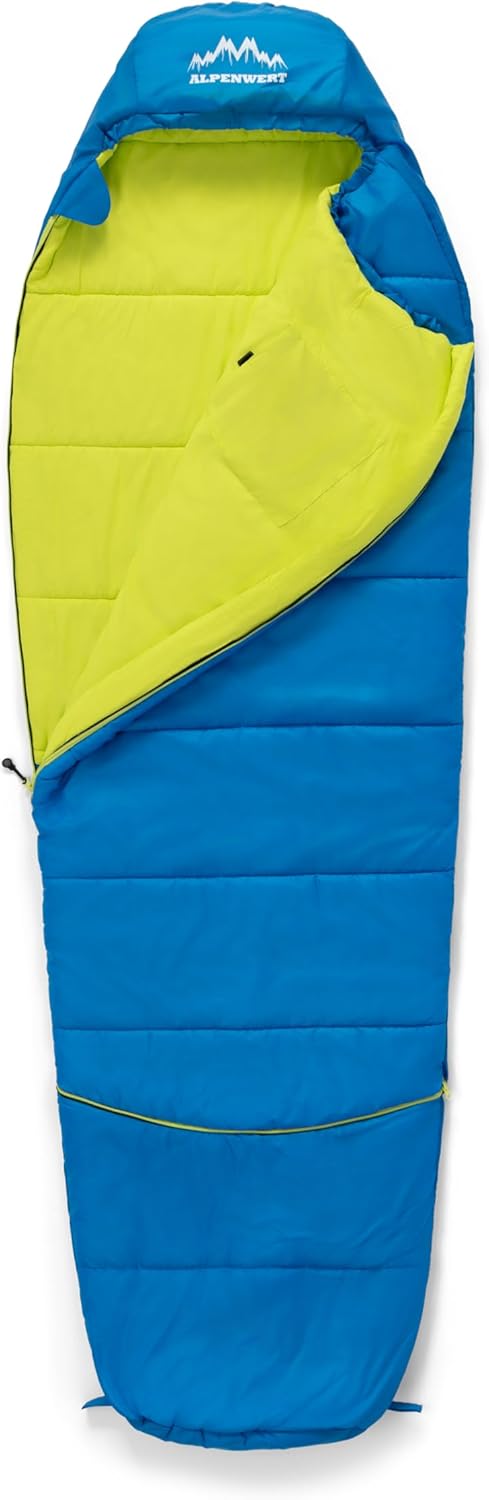ALPENWERT® Kinderschlafsack Sommer – wächst mit! [130–170cm] – Nur 920g, Kompakt [32×19cm] – Perfekt