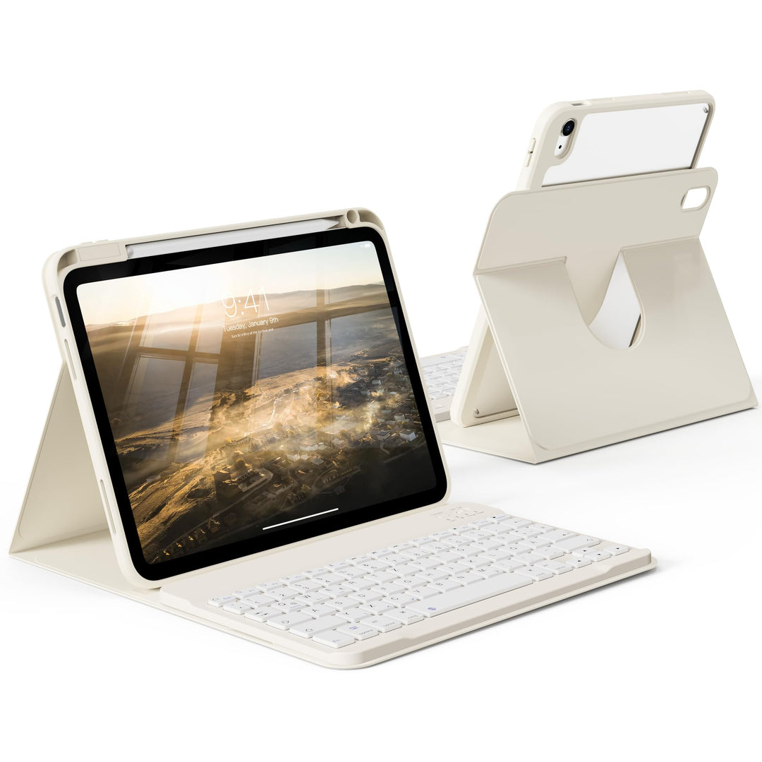 Hülle mit Tastatur für iPad 11 Generation (A16) 11 Zoll 2025/10 Generation 10.9 Zoll 2022, 360°-Dreh