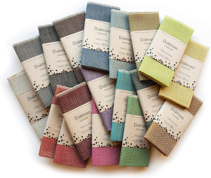 Växbo Lin Doppelpack Spültuch in 100% Leinen. Farbe 1 x rot 1 x ungebleicht Grösse 33x33 cm