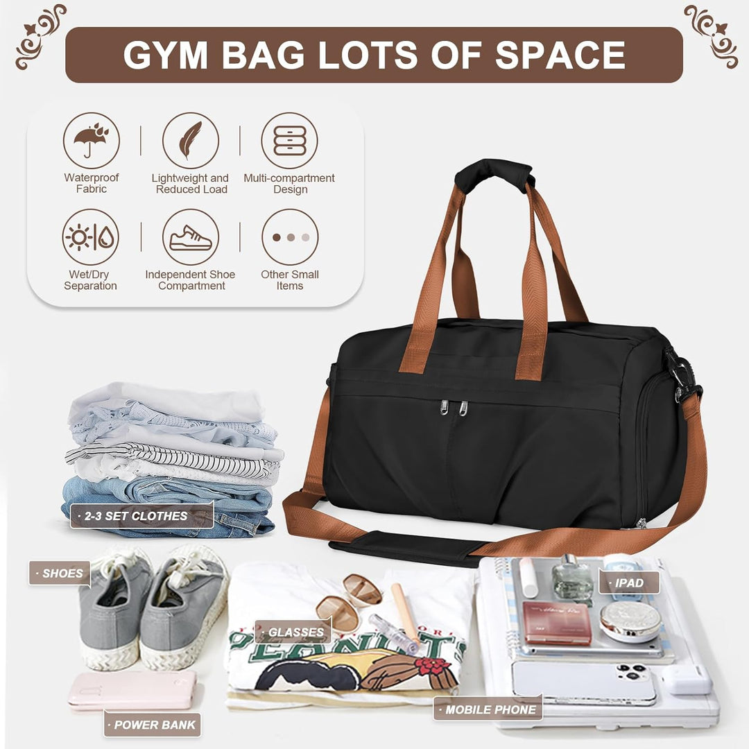 HYC00 Sport Duffel Bag Damen Sporttasche mit Schuhfach Reisetasche Damen Weekender Travel Bag Handge