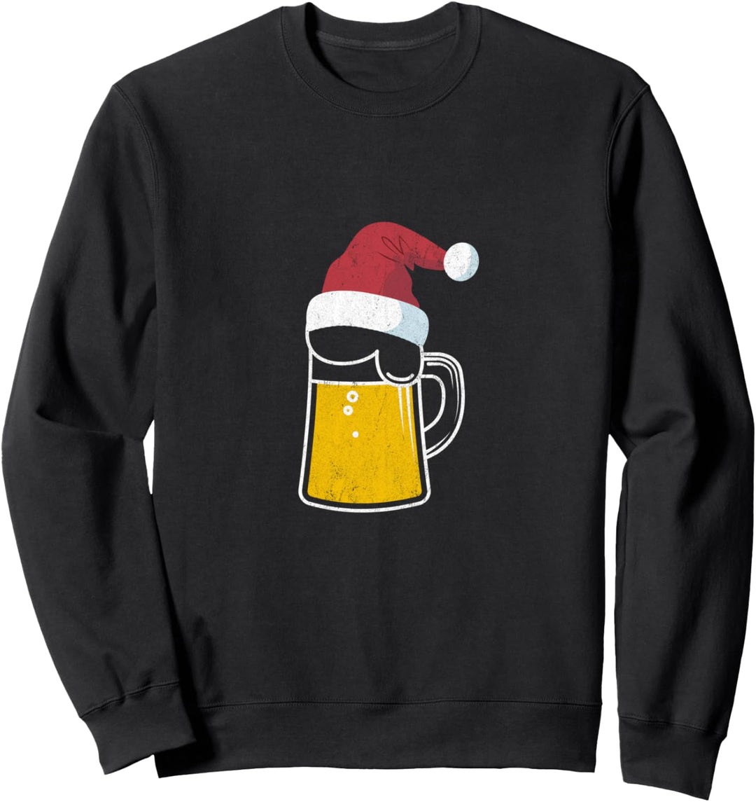 Bier Bierglas Mit Weihnachtsmütze Lustiges Sweatshirt