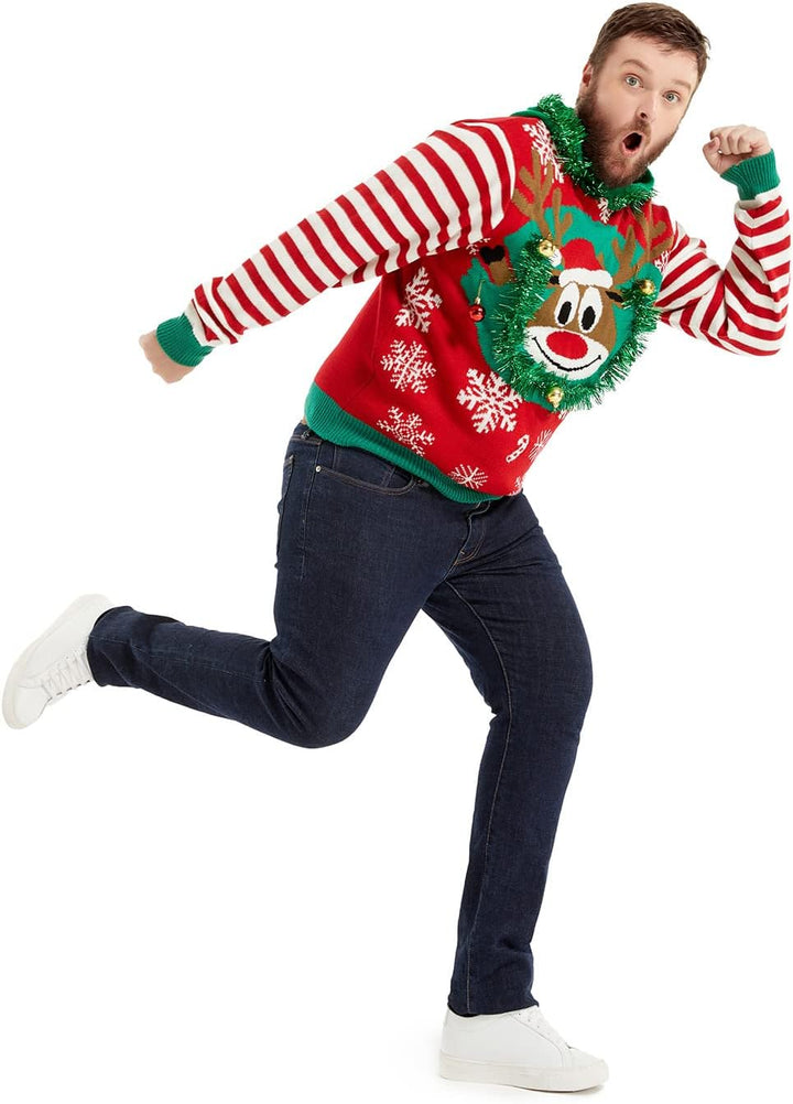 Unisex Damen Herren Weihnachtspullover Lustig Ugly Christmas Sweater Pullover für Weihnachten Strick