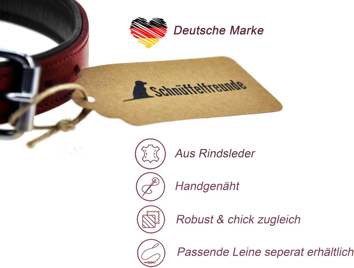 Schnüffelfreunde Halsband für Hunde aus Leder, Hundehalsband für den grossen, mittleren und kleinen