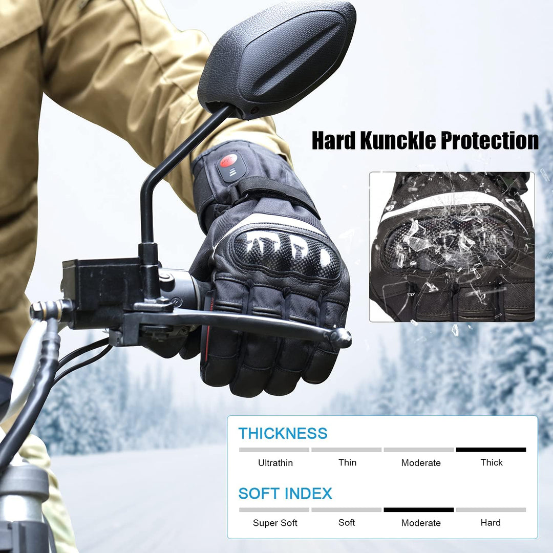 SAVIOR HEAT Beheizte Handschuhe für Herren und Damen, Palm Lederhandschuhe für Winterski und Eislauf