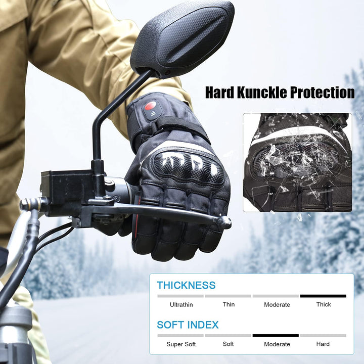 SAVIOR HEAT Beheizte Handschuhe für Herren und Damen, Palm Lederhandschuhe für Winterski und Eislauf