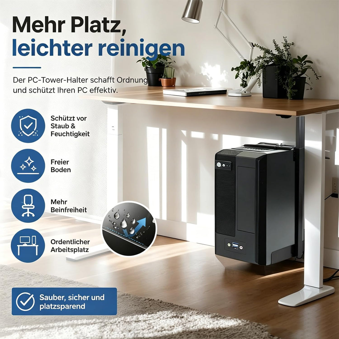 PC Halterung Unter Schreibtisch, Carbonstahl Computer Aufhängung Halter, PC Halterung für Untertisch
