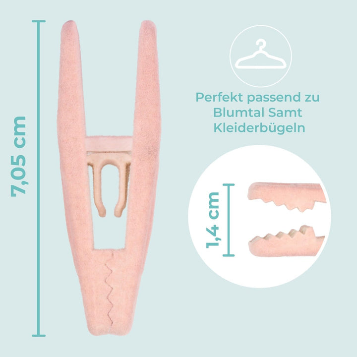Blumtal Kleiderbügel Samt 30 Stück mit Clips - Bügel Samt 360° drehbar und robust - platzsparende Kl