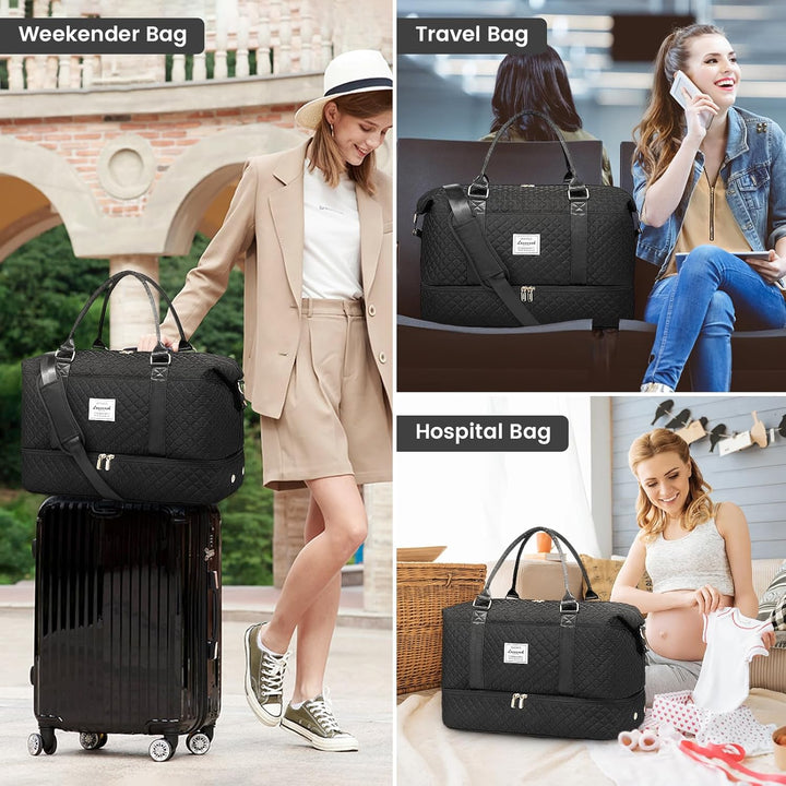 LOVEVOOK Reisetasche Damen Sporttasche Gross Weekender Travel Duffle Bag mit Kosmetiktasche Handgepä
