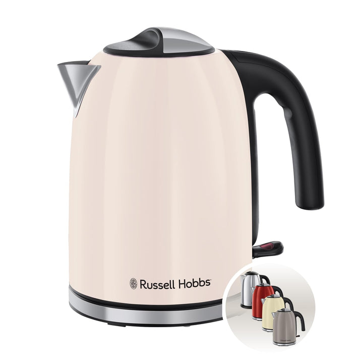Russell Hobbs Wasserkocher [1,7L, 2400W] Colours Plus Jasmine (Edelstahl-Akzente, Schnellkochfunktio