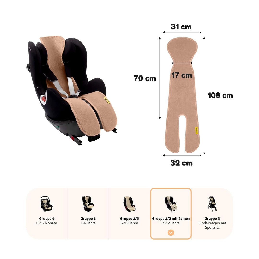 Aeromoov - Baby Sitzauflage Air Layer - Einlage Für Autositz oder Kinderwagen - Gruppe 2/3 mit Beine