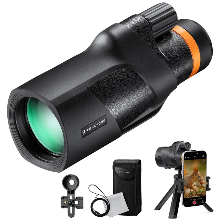 K&F Concept 12x50 HD Monokular Teleskop IP68 Wasserdicht Handy Fernrohr mit Arca-Schnittstelle mit T
