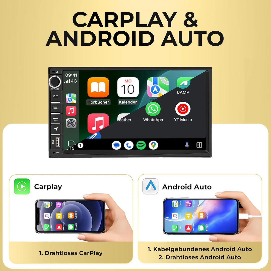 M.I.C. AU7-L2 Android 14 Autoradio mit Navigation: MediaTek MT6765V, 4GB+64GB, 7 Zoll QLED Display,