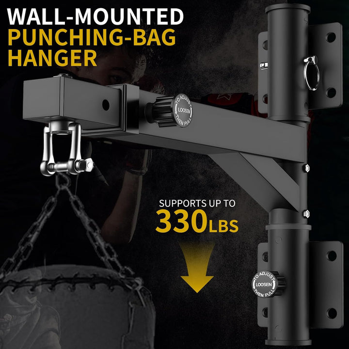 Heavy Duty Bag Hangers Bracket, Wall Mounted Punching Bag Hanger, The Arm can be Rotated 180°, Maxim
